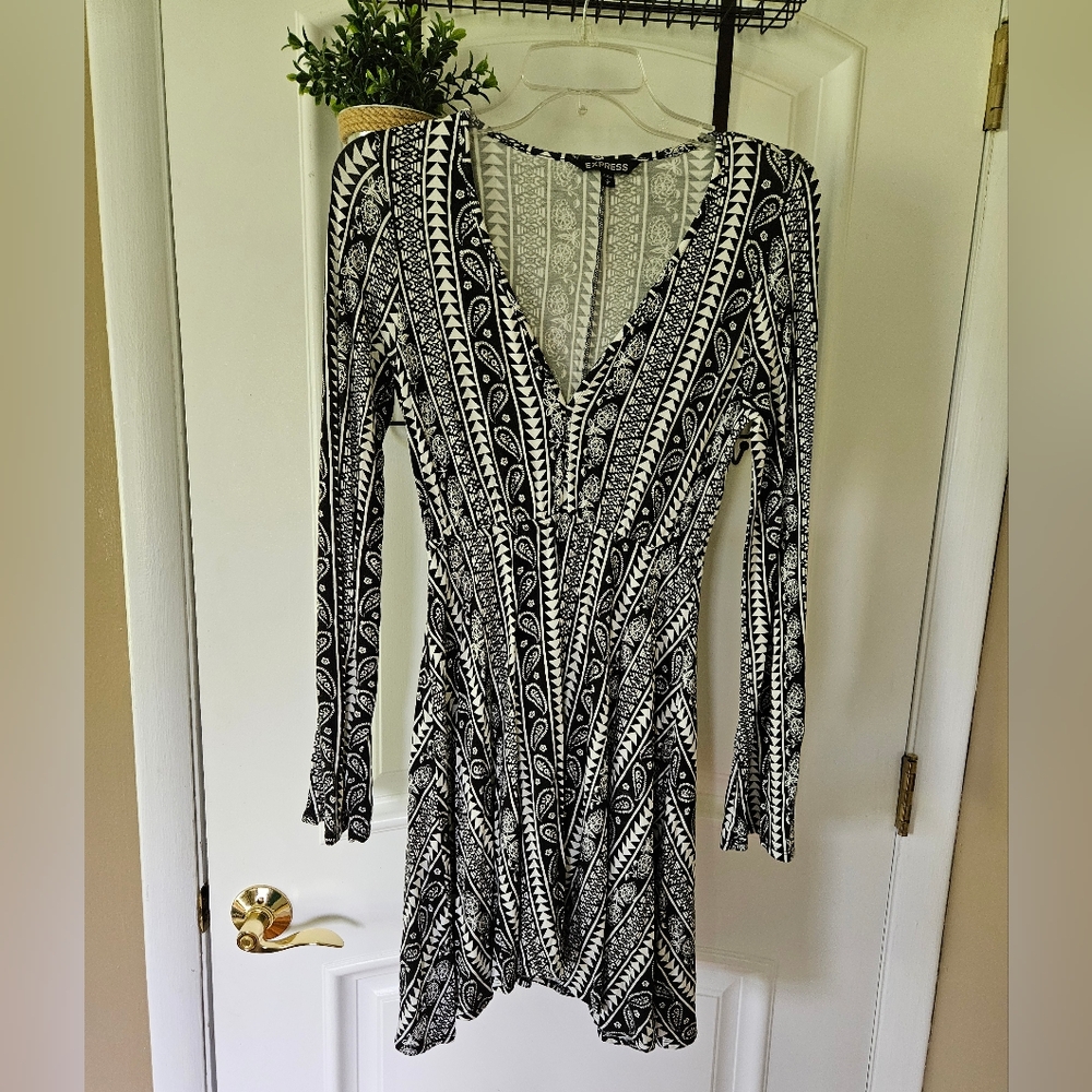 Express Brand / Black & White Dress - Picture 2 of 8